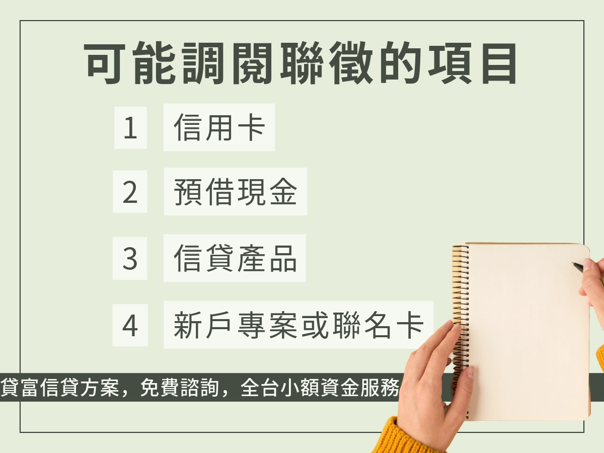 可能查聯徵紀錄的項目