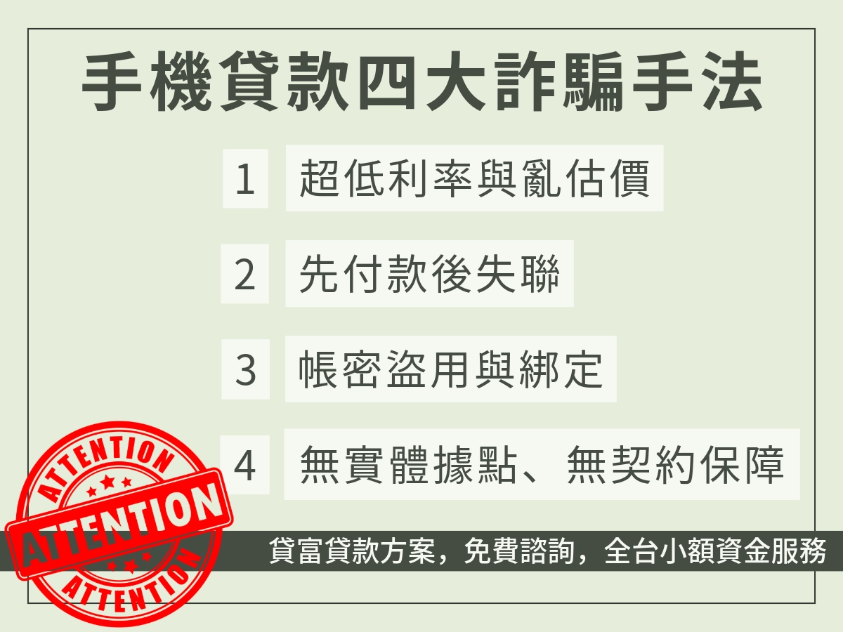 手機貸款詐騙手法