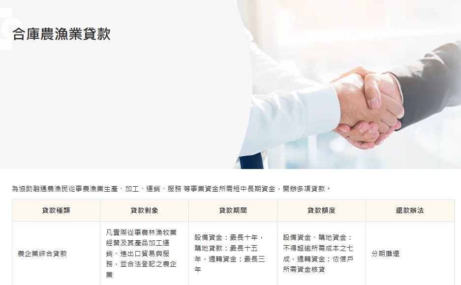 合庫農漁業貸款