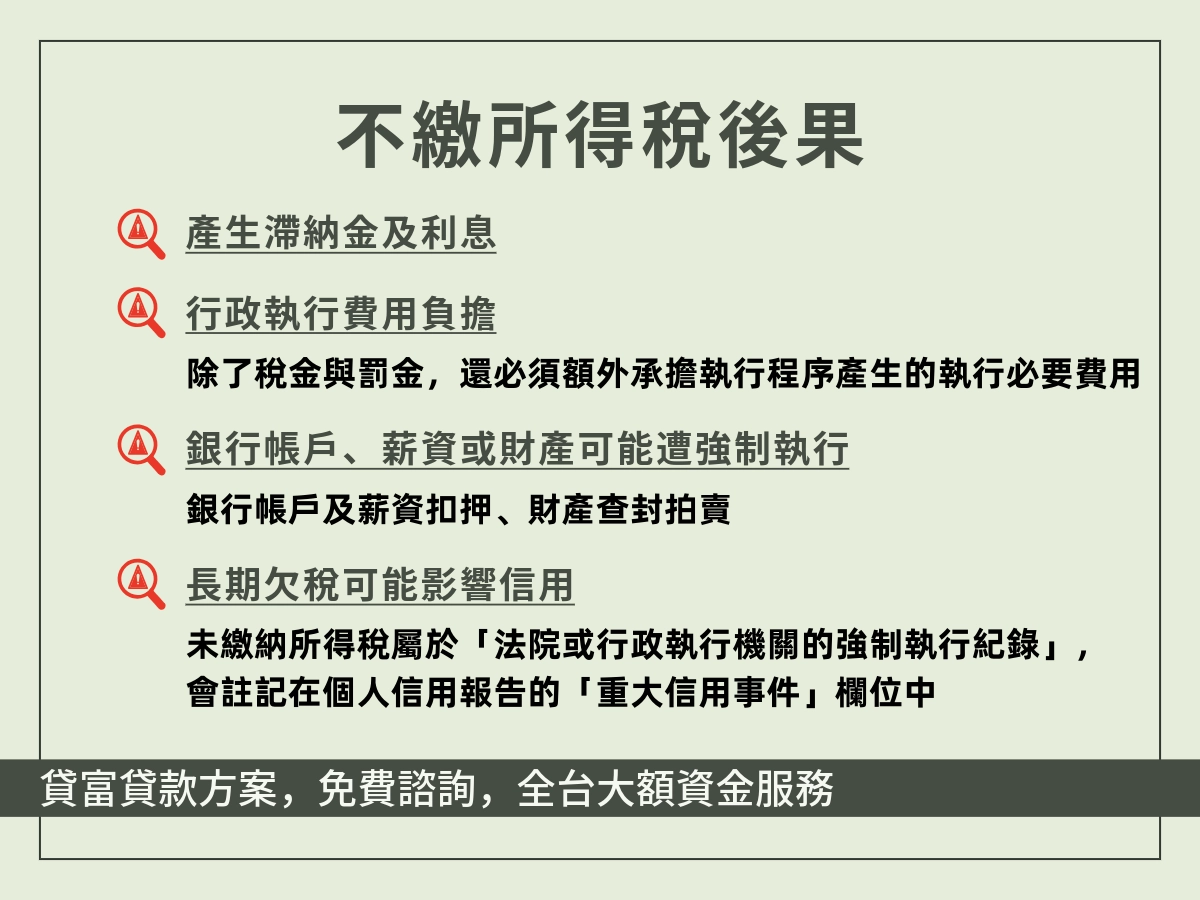 不繳所得稅的後果